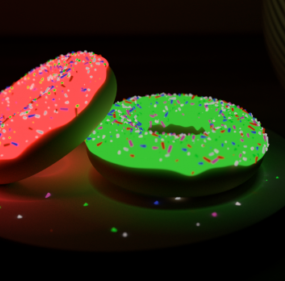 Red Green Donuts 3d-modell