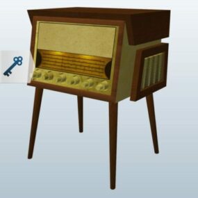 Vintage Radiogram Furniture 3d-modell