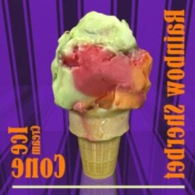 Rainbow Ice Cream Cone 3d model