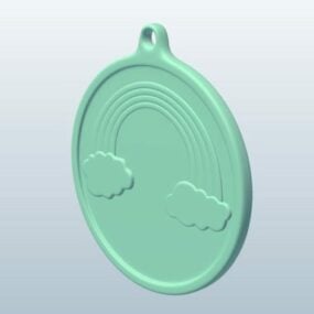 Model 3d Medal Rainbow With Clouds
