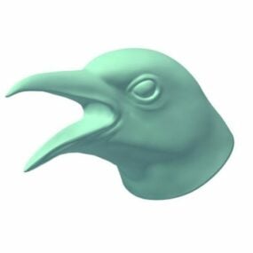 3д модель каркающей головы ворона