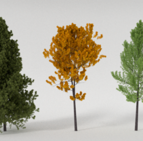 Colección de árboles realistas modelo 3d