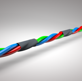 Modelo 3D de fio elétrico realista