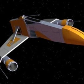 E-wing Starfighter Spaceship 3d-model