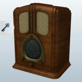 3D-Modell eines tragbaren Vintage-Radios