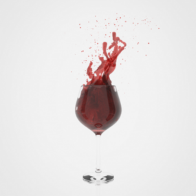 مدل سه بعدی شیشه شراب