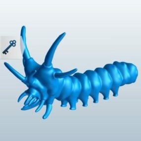 Gąsienica Lowpoly Model 3D zwierzęcia