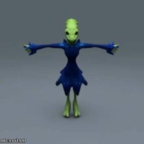 Modelo 3d de personagem alienígena Reptilia