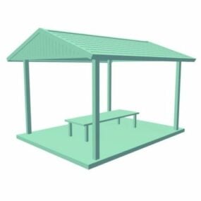 3D-Modell des Rastplatzpavillons