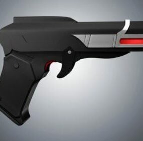 Modelo 3d de arma curta preta