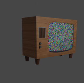 Retro Tv Wooden Case 3d model
