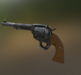 Vintage Revolver Gun 3d model