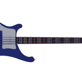 דגם תלת מימד של גיטרה בס כחול