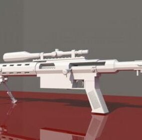 Modelo 3d de arma de rifle branco