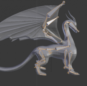 Západní drak Rigged 3D model