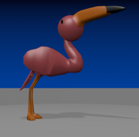 Cartoon Flamingo Rigged 3d model
