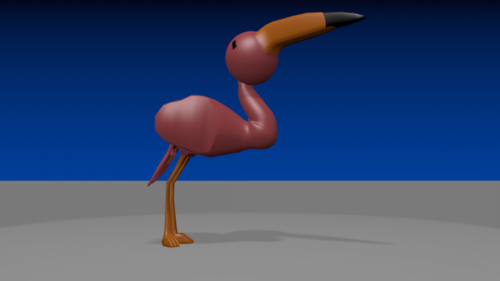 Cartoon Flamingo Rigged