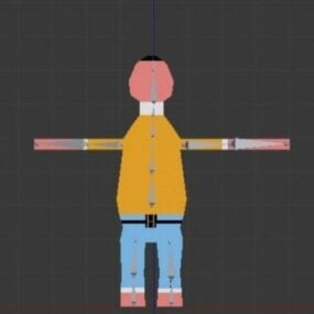 Rigged Stickman Character 3d model