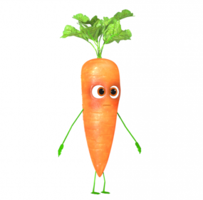 Karottencharakter Rigged 3d Modell
