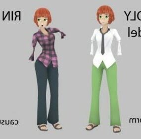 Model 3D postaci z anime Tezuka