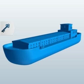 3д модель речной баржи-лодки