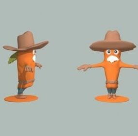 Cartoon-Gemüsemann-Charakter 3D-Modell