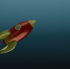 Style de dessin animé de fusée modèle 3D