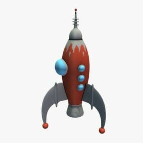 Rocket Ship Cartoon Style 3d model