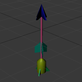 Lowpoly Rocket Arrow 3d model