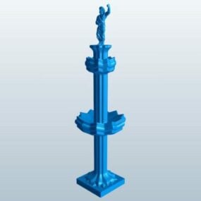 Roman God Statue Water Fountain 3d model