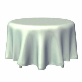Round Table With Cloth 3d model