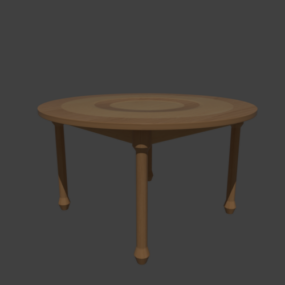Round Wood Table V2 3d model