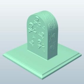 Stone Grave With Fence 3d model