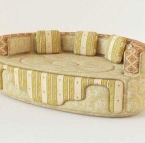 Rundade mönster soffa 3d-modell