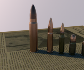 러시아 총알 무기 3d 모델