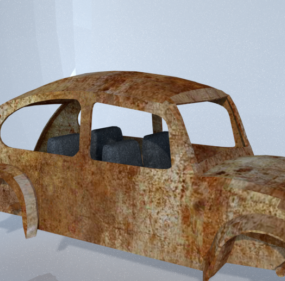 Παλιό σκουριασμένο αυτοκίνητο τρισδιάστατο μοντέλο