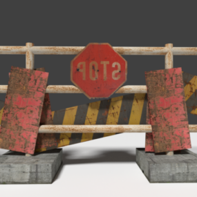 Vintage Rusted Fence 3d model