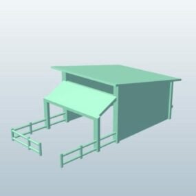 Rustiek klein paardenstalgebouw 3D-model
