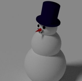 Snowman With Hat 3d model