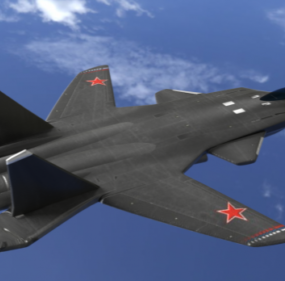 Ryska Sukhoi Su-47 flygplan 3d-modell