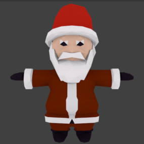 Noel Baba çizgi film Lowpoly 3d modeli