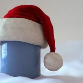 Christmas Santa With Gift Box 3d model