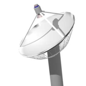 Antena satelitarna Lowpoly Model 3d