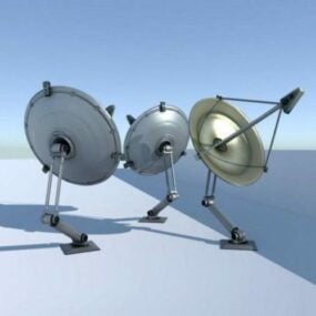 Rigged Satellite dishes 3d model