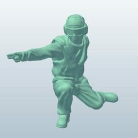 Militaire kruiser bemanning karakter 3D-model