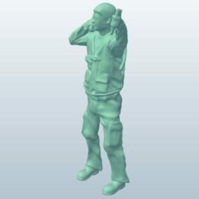 نموذج ضابط واقف ثلاثي الأبعاد