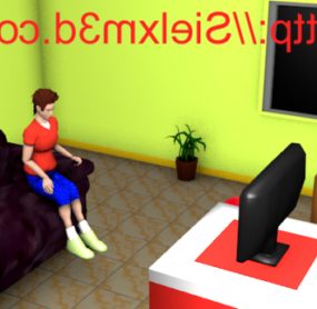 Model 3D gry w scenę pokojową