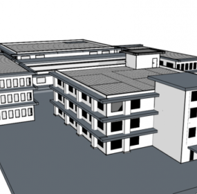 Concepto de edificio escolar modelo 3d