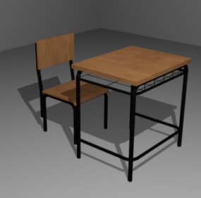 3д модель школьного стула и стола