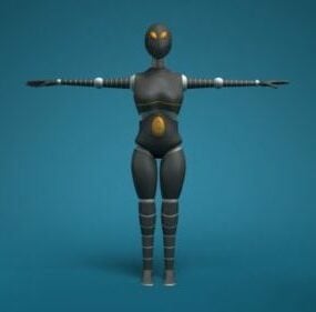 3д модель футуристического женского робота